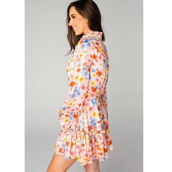 Buddy Love Grace Long Sleeve Short Dress in Wild Flower - Picture 2 of 7